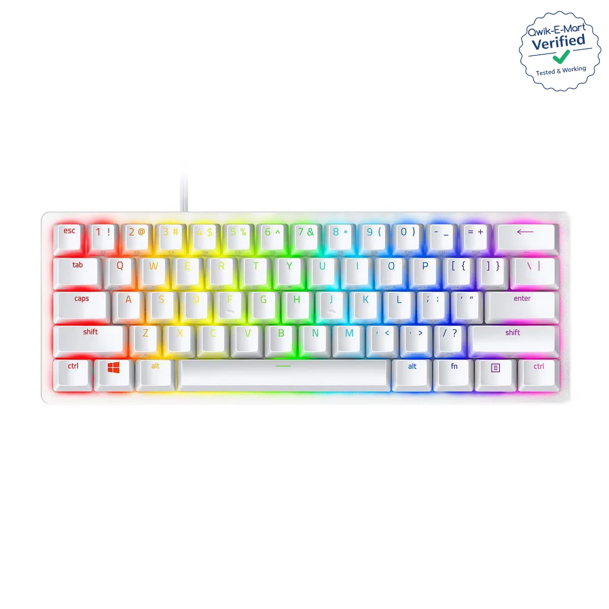 Razer Huntsman Mini 60% RGB Gaming Keyboard Mercury White RZ03-0339